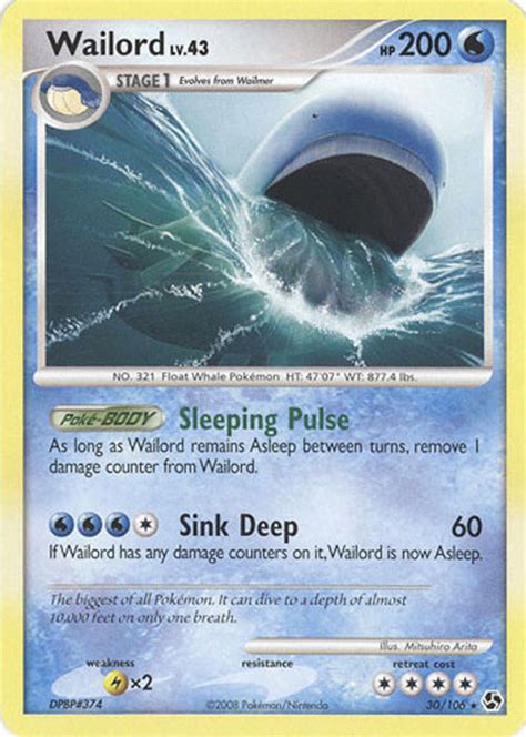 Wailord LV. 43 30/106 Rare Pokemon Great Encounters 